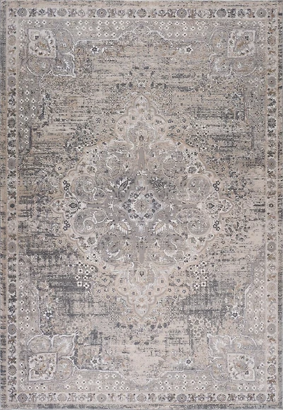 Rug Branch Atlas Classic Indoor Area Rug, Grey Beige, Oriental - Living Room, Bedroom, Dining Room, and Kitchen