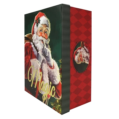 Holiday Time grande boîte rectangulaire pour le Père Noël avec paillettes