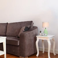 Lampe de table ovale en céramique de stuc texturé à motifs simples