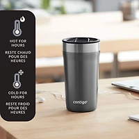Contigo Streeterville Stainless Steel Mug with Splash-Proof Lid, 14 oz (414 ml), Vacuum-Insulated Tumbler with Handle for Coffee & Tea, Sake
