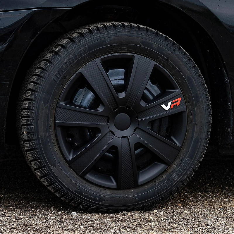 16 In VR Carbon Black Wheel Cover 4 pack