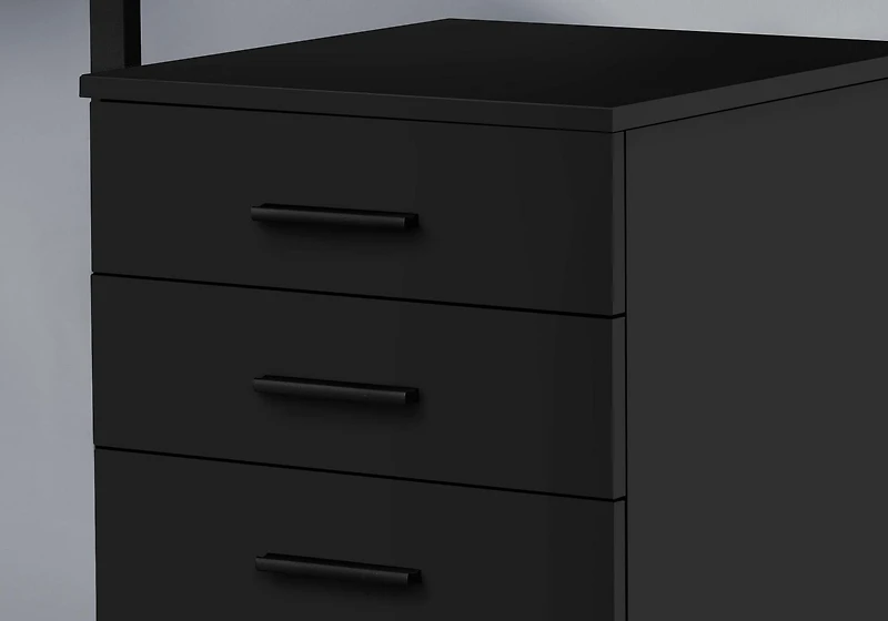 Monarch Specialties Classeur - 3 Tiroirs De Rangement / 2 Roulettes À Verrou - 24 "H - Noir