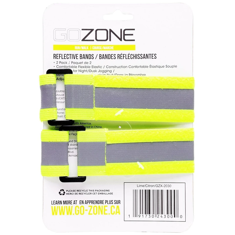 GoZone Reflective Bands – Lime/Grey, Adjustable fit