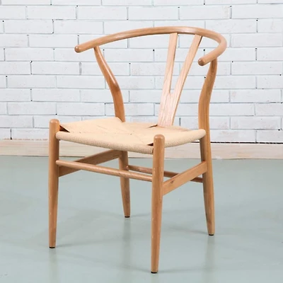 Heavenly Collection | Chaise de salle à manger Wishbone en bois naturel pour cuisine ou salle à manger
