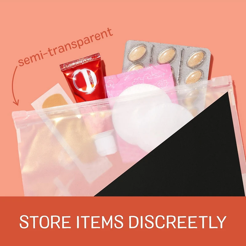 Ziploc Sacs réutilisables pour voyages, maquillage et accessoires, Idéals pour l'organisation à l'école ou à la maison, Collection chic, Grand format, Emballage de 5 Collection chic