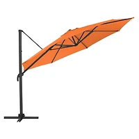 CorLiving 11.5ft Deluxe Durable Canopy Offset Titling & Rotating Patio Umbrella with Aluminum Frame