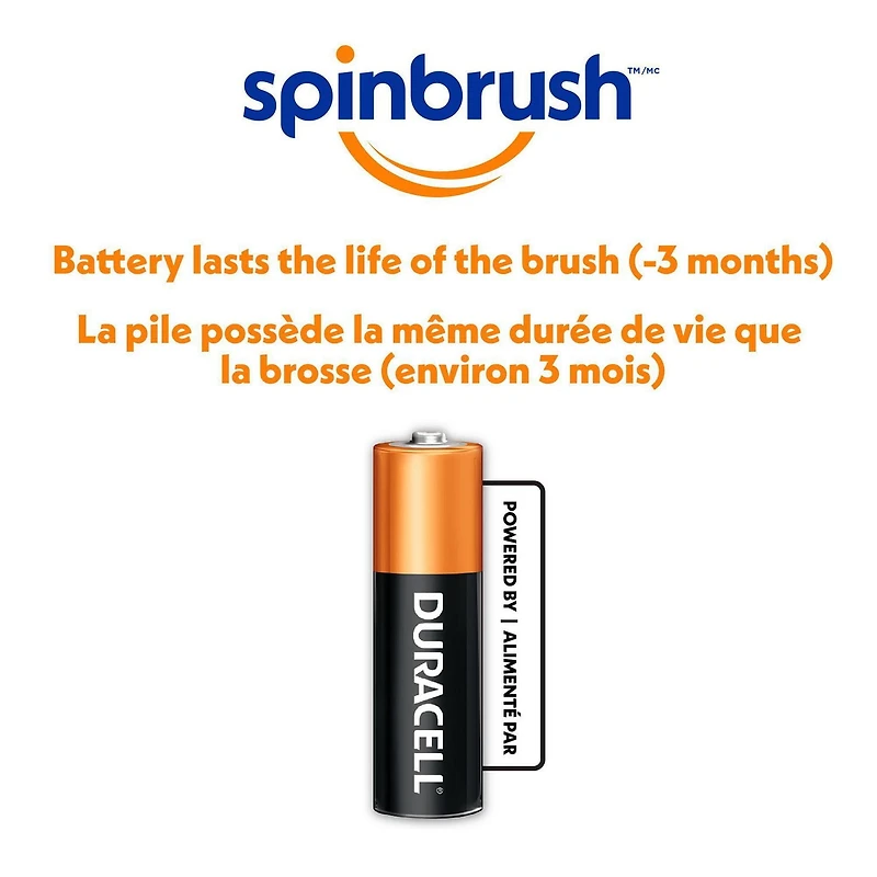 Spinbrush Brosse à dents à piles, soies douces