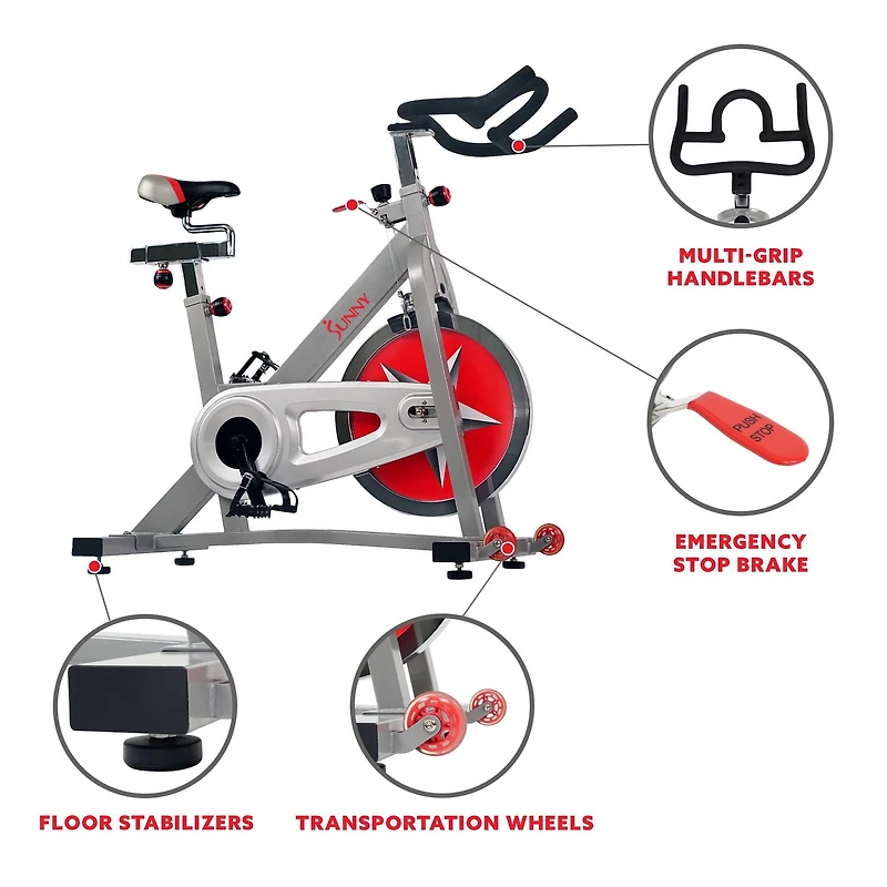 Vélo de cyclisme d'intérieur pro SF-B901 de Sunny Health & Fitness