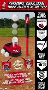 Future Stars™ Pop-Up Pitching Machine Combo Set - Pop Up Pitcher, Bat and 3 Balls