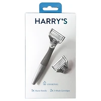 Harry's Shaving Razor for Men with 2 Razor Blade Refill Cartridges, Charcoal Grey