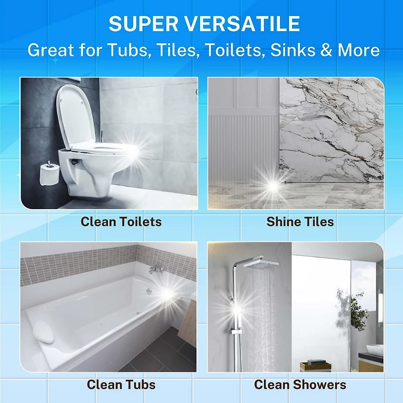 Bell + Howell Scrubtastic Express White Rechargeable Handheld Power Scrubber – Cordless Bathroom Cleaner