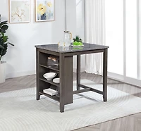 K-Living Pheony Marble Counter Height Table with Storage and & 2 Bar Stools