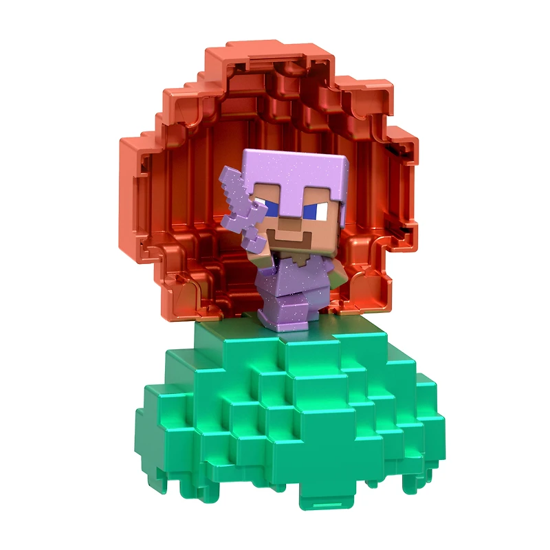 Minecraft Mini Mode Spawn Egg with Surprise Mini Figure, 1.5-inch Collectible Toy, Heroic Steve