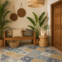 Tapis floral moderne de la collection Savannah Rug Branch