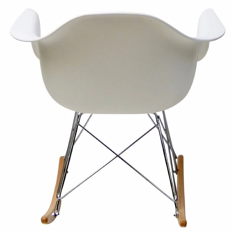 Fauteuil blanc moderne Nicer Furniture à fini mat de style moulé en plastique