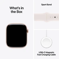 Apple Watch Series 10 GPS 46mm avec boîtier en aluminium rose doré et bracelet sport rose pâle - M/G