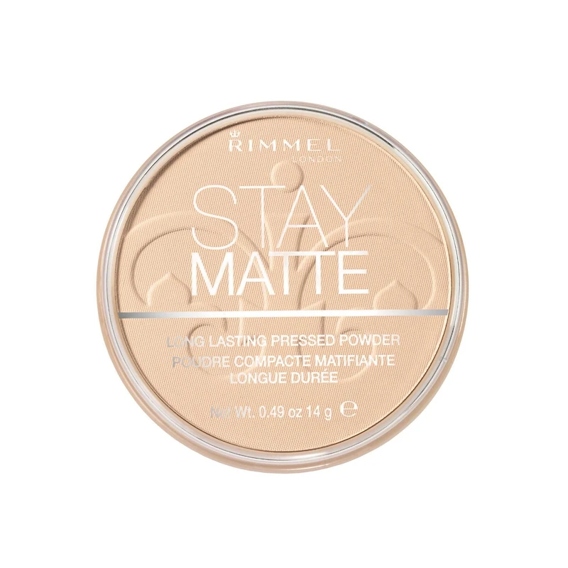 Rimmel Stay Matte Pressed Powder, lightweight, creamy texture, high coverage, long-lasting shine control for up to 5H,100% Cruelty-Free, Matte Finish