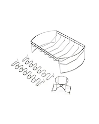 4-en-1 BBQ Basket - 14.5" x 9.5" Panier, Wing Rack Fits 12 Drumsticks, Rib Rack Fits 6 Racks, Détachable Can Holder