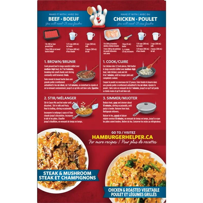 Hamburger Helper Lasagne aux quatre fromages