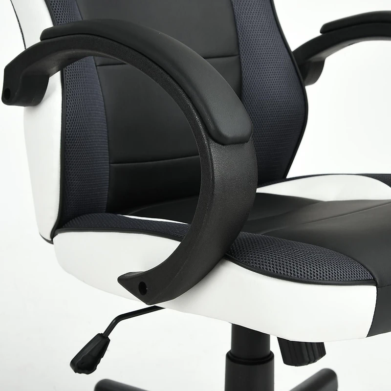 Homylin Chaise de jeu en similicuir avec dossier haut, pivotante, à roulettes, style racing, chaise de bureau exécutive, chaise de jeu vidéo réglable