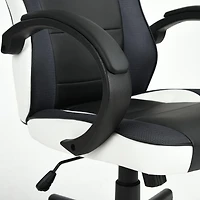 Homylin Chaise de jeu en similicuir avec dossier haut, pivotante, à roulettes, style racing, chaise de bureau exécutive, chaise de jeu vidéo réglable