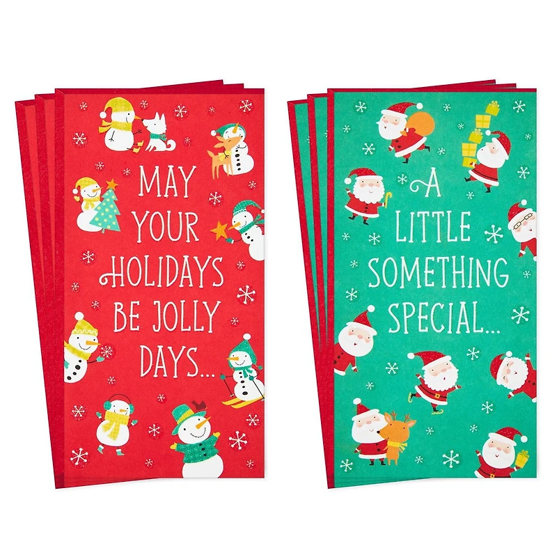 Hallmark Christmas Money or Gift Card Holders Assortment, Snowmen and Santa (6 Holiday Cards and Envelopes)