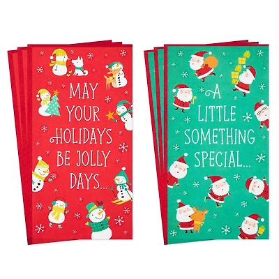 Hallmark Christmas Money or Gift Card Holders Assortment, Snowmen and Santa (6 Holiday Cards and Envelopes)