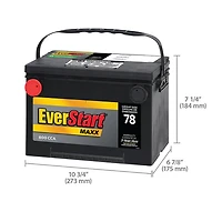 EverStart AUTO MAXX-78N 12 Volt, Auto Battery, Group 78, 800 CCA