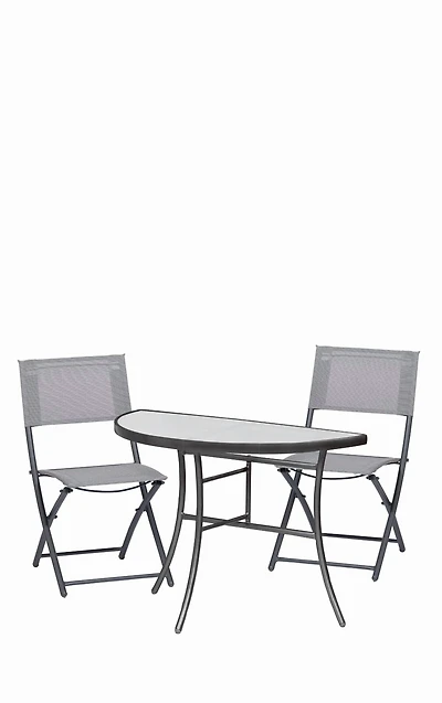 Sunmate Casual 3pc Bistro Set Mobilier à manger extérieur de style contemporain