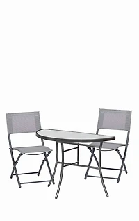 Sunmate Casual 3pc Bistro Set Mobilier à manger extérieur de style contemporain