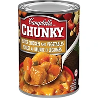 Soupe Poulet au beurre et légumes prête à déguster ChunkyMD de Campbell’sMD, longue conservation