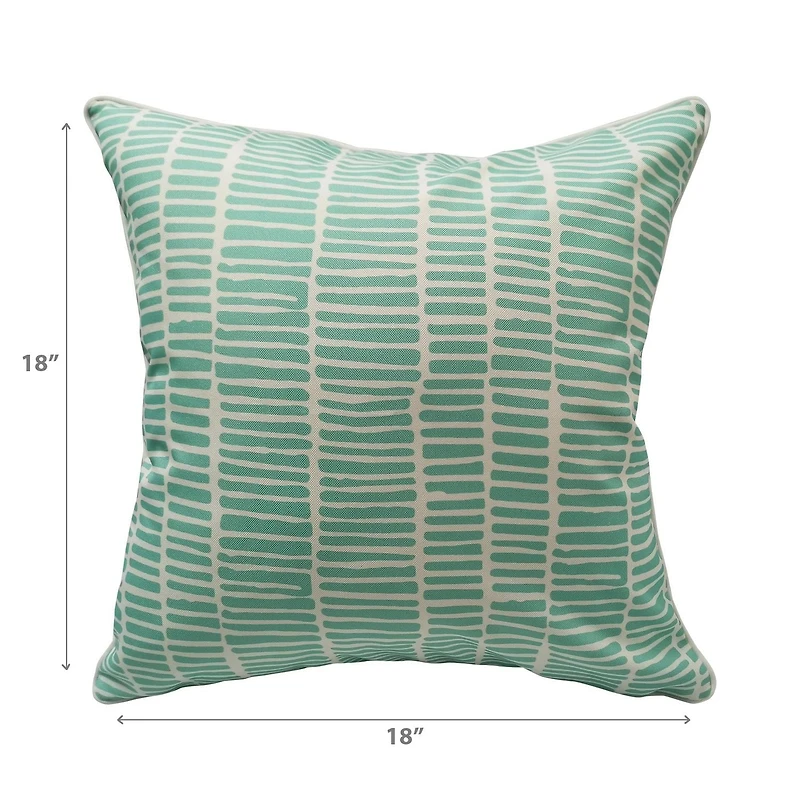 IH Casa Decor Cross Stripes Outdoor Waterproof Cushion Teal - Set of 2