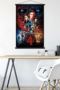 Netflix Stranger Things: Season 4 – One Sheet 22.375" x 34" Wall Poster with Beechwood Magnetic Frame, by Trends International