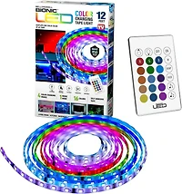 Lumière à ruban DEL Bell + Howell 10 po à changement de couleur pour chambre à coucher, 16 couleurs et 4 modes, avec télécommande Lumières LED