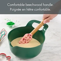 Spatule en silicone et bois de hêtre Holiday Time, Biscuits au pain d'épices, Rose