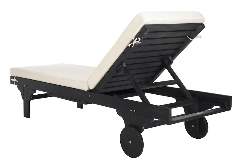SAFAVIEH Newport Chaise longue d'extérieur Noir/Beige