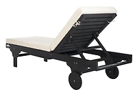 SAFAVIEH Newport Chaise longue d'extérieur Noir/Beige