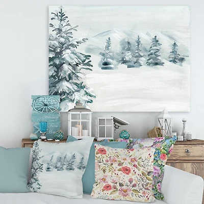 Designart Pins enneigés Art mural sur toile