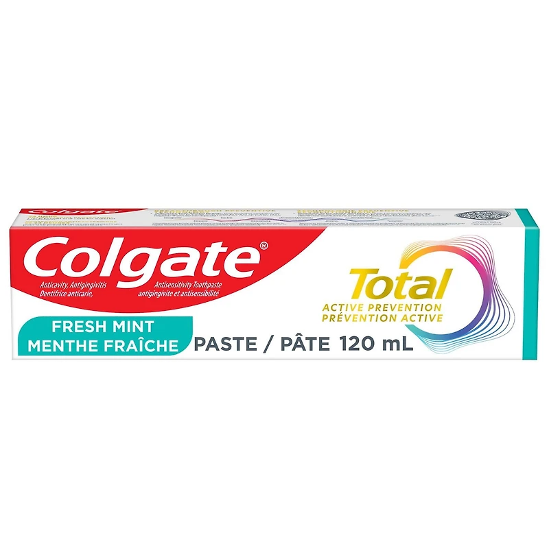 Dentifrice Colgate Total Prévention active Menthe fraîche, 120 mL 120 ml