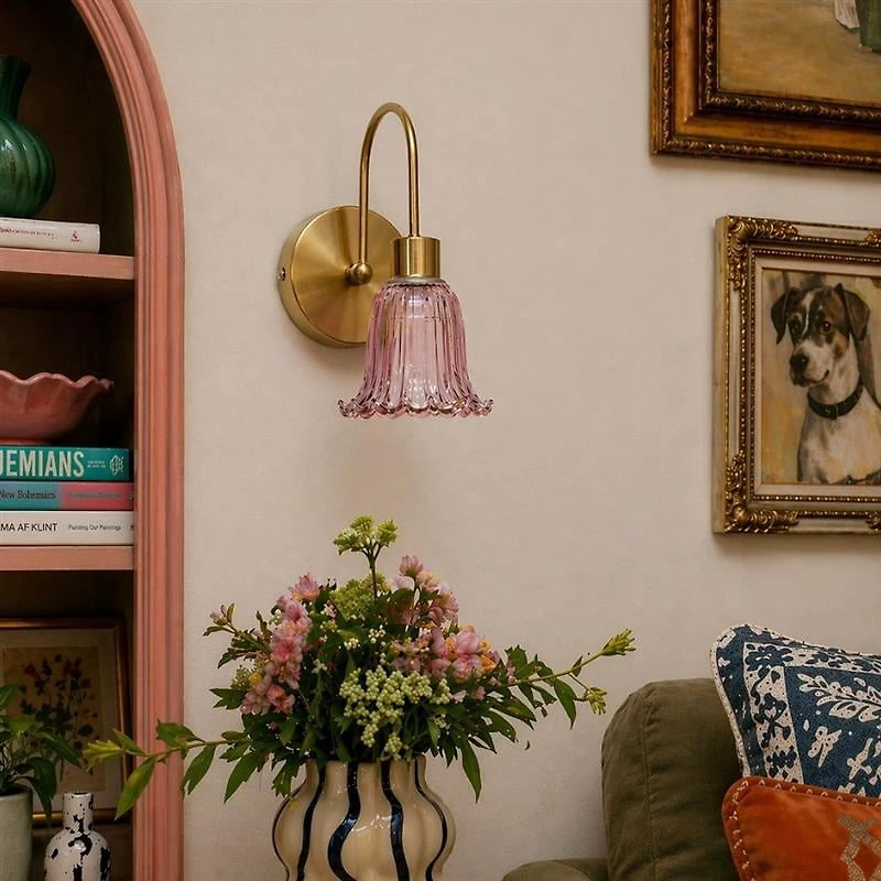 Beautiful Pink Flower Petal LED Rechargeable Wall Sconce by Drew Barrymore