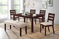 Aerys Terry Solid wood Dining Bench in Cappuccino