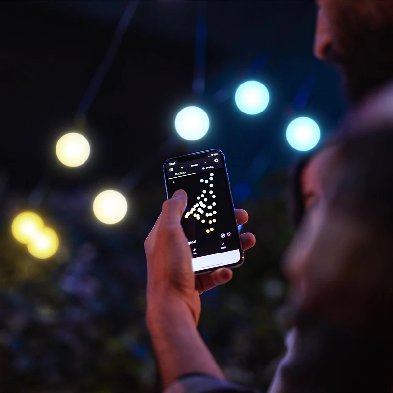 Twinkly Festoon Ampoules LED Smart 20 AWW, guirlande noire de 33 pieds, Gen II