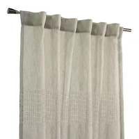 Loft Living Leah, filtrant la lumière panneau de rideau texturé à languettes arrières 52" x 95", lin