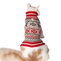 Holiday Time Red Moose Fair Isle Dog Sweater