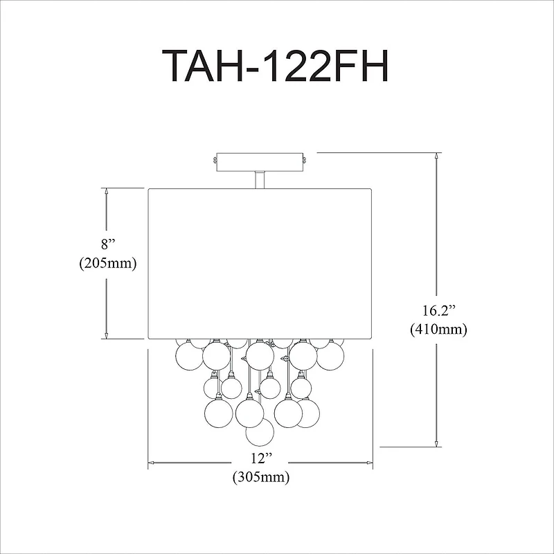 Tahnee TAH-122FH-PC Flush Mount