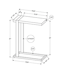 Monarch Specialties Accent Table, C-shaped, End, Side, Snack, Living Room, Bedroom, Metal, Laminate, Brown, Black, Contemporary, Modern