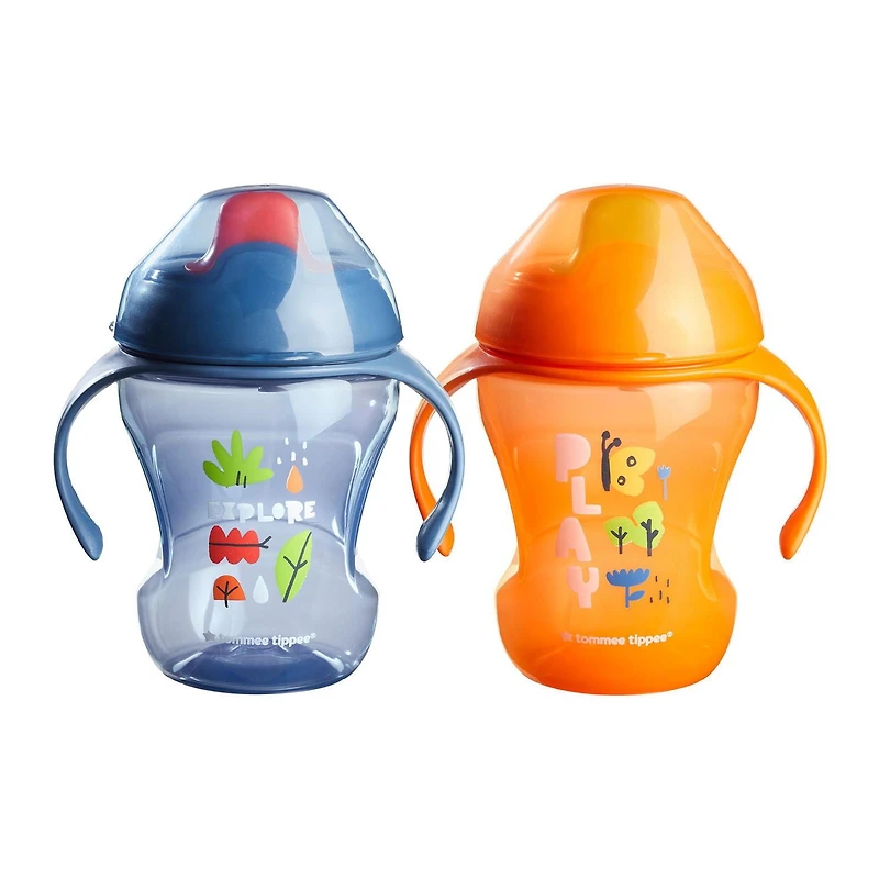 Gobelet d'entraînement à bec de Tommee Tippee, avec poignées, motifs assortis (8 oz, 7 m+, 2 pièces) 7 mois et plus