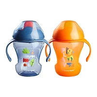 Gobelet d'entraînement à bec de Tommee Tippee, avec poignées, motifs assortis (8 oz, 7 m+, 2 pièces) 7 mois et plus