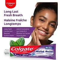 Colgate Max Fresh Knockout Toothpaste with Mini Breath Strips, Electric Mint, 150 mL