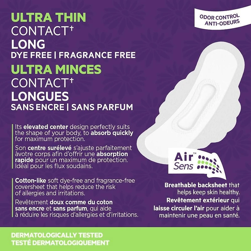 Incognito Ultra Thin Contact Long Winged Pads, 32 pads, Dye free & fragrance free